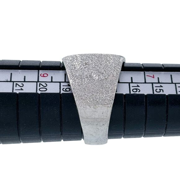 Vintage Sterling Silver 925 Textured Thick Band Cocktail Ring Size 8 - Picture 5 of 7